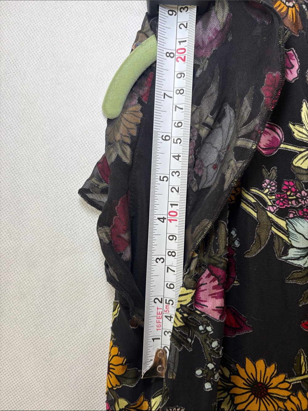 Alice + Olivia Silk Blend Floral Ruffle Mini Dress Black Tie Neck Size 6 - Picture 15 of 15